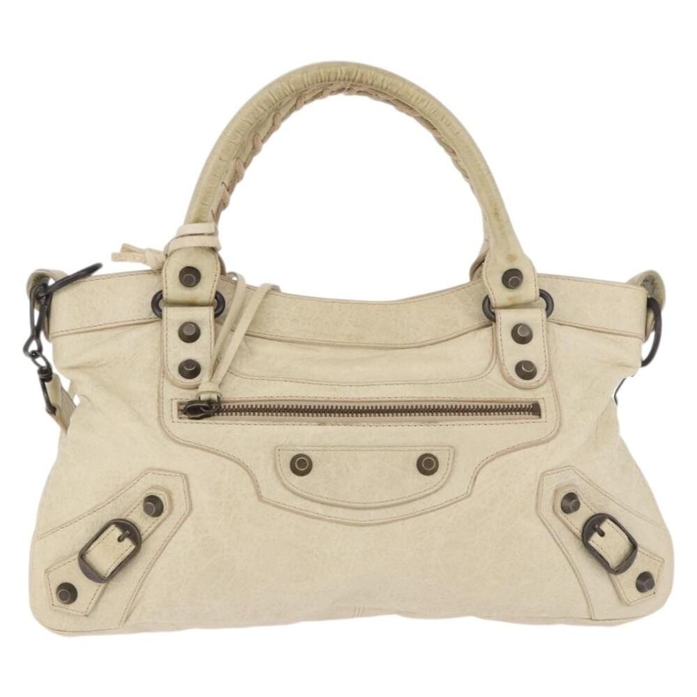 Balenciaga Leather The First Handbag White